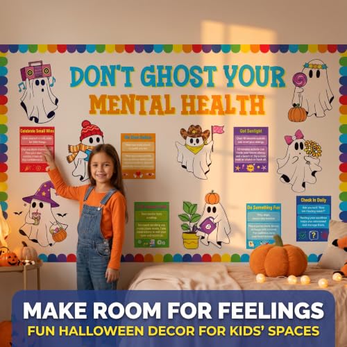 Halloween Ghost Bulletin Board Set with Health Tips Classroom Decorations