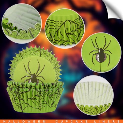 Halloween Pack of 600 Cupcake Liners - Disposables with 12 Styles for Party & Baking