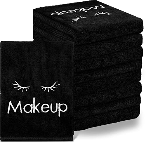 Black Makeup Remover Towels Set of 30 - Microfiber Face Washcloths, Reusable & Quick Drying
