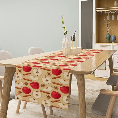 Fruit Table Runner with Cinnamon Sticks & Star Anise - 13x36in - Red Variation of THIS Listing