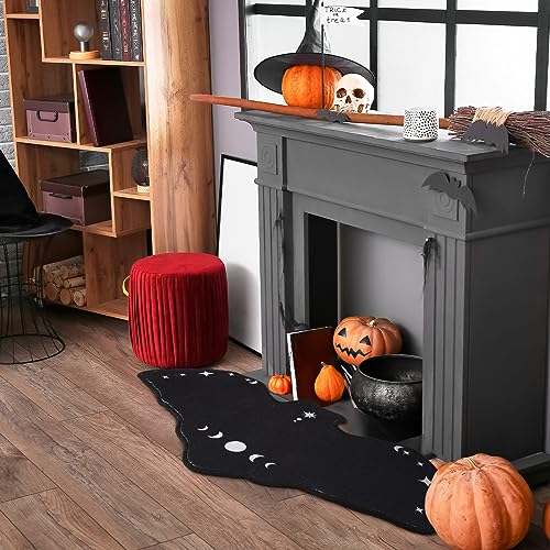 Halloween Bat Rug Set - Gothic Bathroom Mat 16 x 32 Inches, Non-Slip Indoor Outdoor Decor