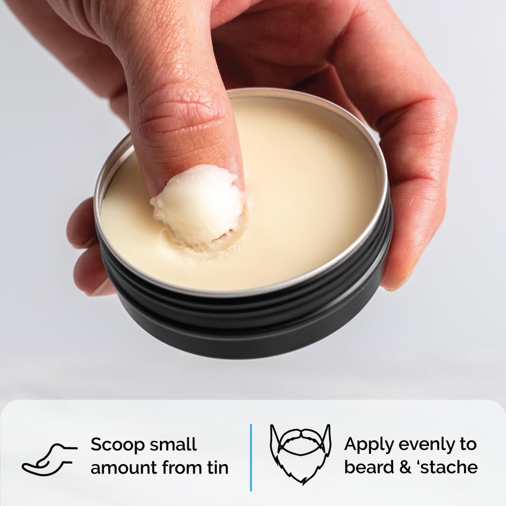 ZEUS Beard Balm, Natural Beeswax & Shea Butter Balm, Softening Conditioner for Facial Hair – MADE IN USA (Vanilla Rum) 2 oz.