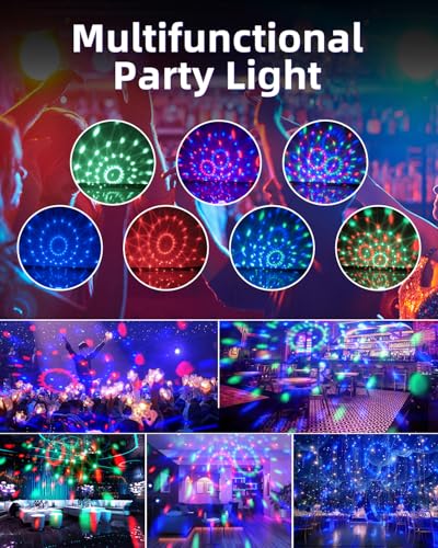 LED Disco Ball Light Sound Control Party Light 2 Pack with Remote - Disco Effect