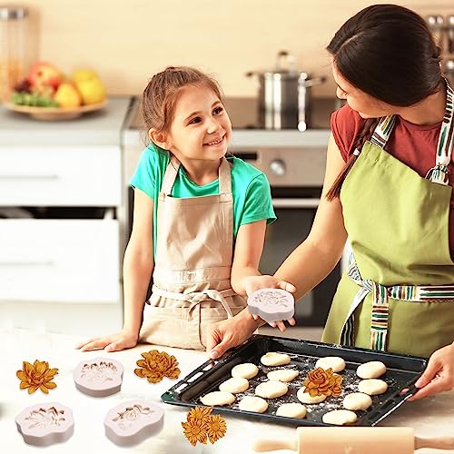 Silicone Cake & Craft Molds Set - 4 Pcs Floral Fondant, Soap & Clay Molds
