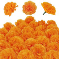 30 Pcs Artificial Orange Marigold Flower Heads for Halloween & Dia de Los Muertos Decorations