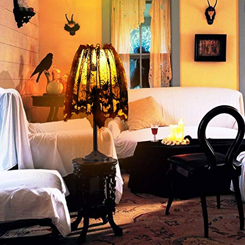 Halloween Lamp Shade Cover Set - Black Spider Web Decorations, 5 Pieces, Large 20x60 Inches - Indoor Outdoor Haunted House Decor - Variation 5
