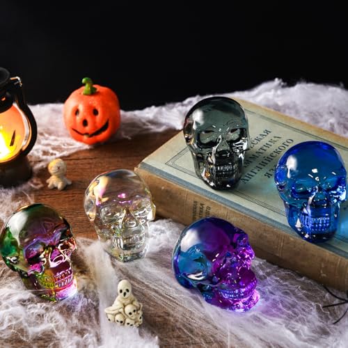 Clear Crystal Skull Ornament - Hand-Carved Healing Stone for Meditation & Spiritual Decor - Unique Gift
