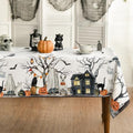 Halloween Tablecloth 60 x 104 Inch Rectangular Jack-O-Lantern Black and Orange