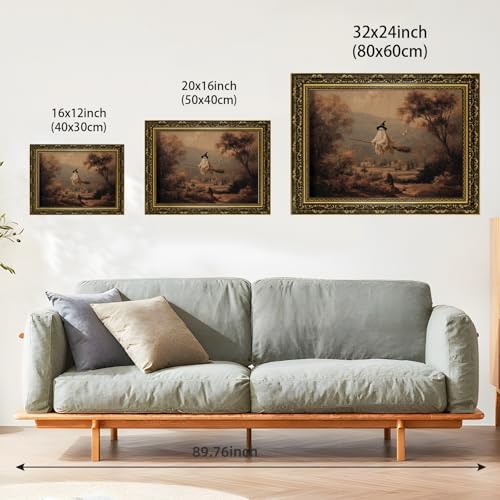 Halloween Ghost Wall Art Canvas Poster Broom Ghost Variation 15.7x23.6 inches