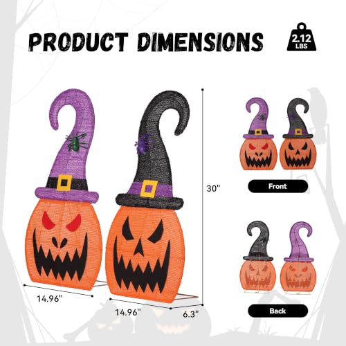 Veltenovaire 28-inch Halloween Lighted Pumpkin Set of 2 - Outdoor Decor