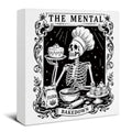 Funny Skeleton Baking Decor Wooden Sign - Gothic Kitchen Bakery Wall Art