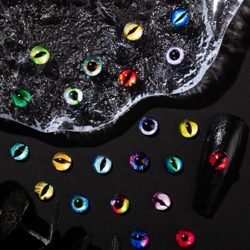 150Pcs Eye Nail Charms 6mm Dragon & Animal Eye Beads for Nail Art & Crafts