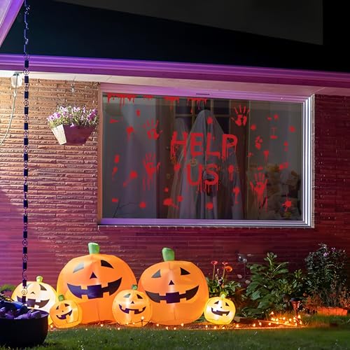 Halloween Bloody Handprint Footprint Floor Stickers - Spooky Wall & Window Decals