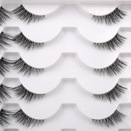 Wispy False Eyelashes - Half Cat Eye Lashes Short Natural Lashes 2 Styles Pack