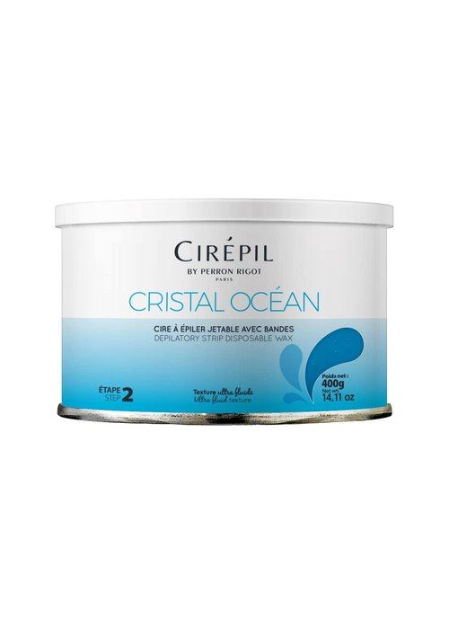Cirepil - Cristal Ocean - 400g / 14.11 oz Soft Wax Tin - Hypoallergenic, Rosin-Free Strip Wax for Sensitive Skin - Unscented Professional Hair Removal Refill for Legs, Arms, and Back