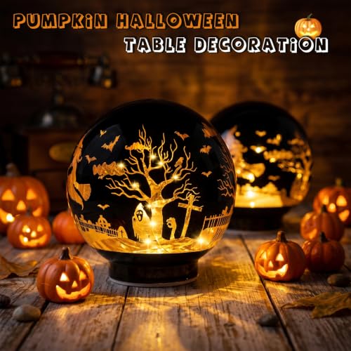 Halloween Rotating Lamp with Timer - Spooky Figurine Light - Halloween