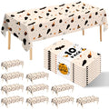Halloween Pumpkin Beige Disposable Tablecloth 54x108 Inches - 10 Pack