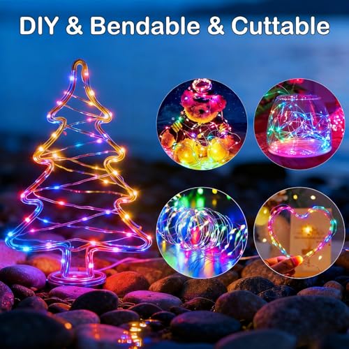 Multicolor Mason Jar String Lights - 10 Pack, 30 LEDs, Waterproof, 8 Modes with Timer
