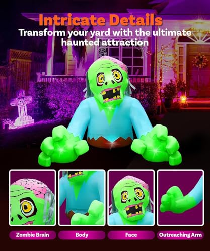 7FT Tall 9FT Wide Halloween Inflatable Zombie Outdoor Decoration - Variation of This Listing