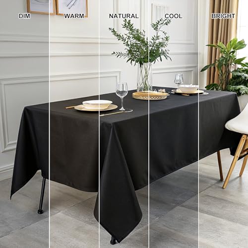 Rectangle Waterproof Tablecloth 60x84 Black - Anti-Scratch Washable Fabric