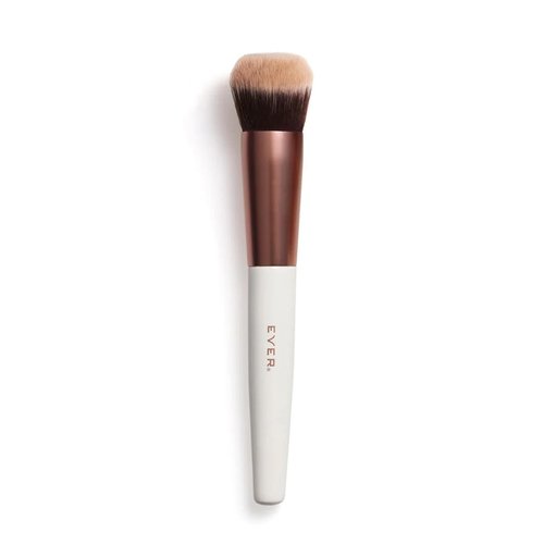 EVER Foundation Brush – Professional Contoured Face Makeup Brush for Liquid & Powder Foundation, Vegan Synthetic Bristles, Cruelty-Free