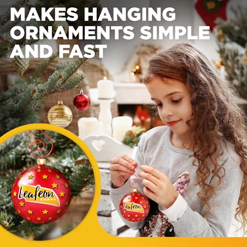Red 50 Pcs Christmas Ornament Hooks – S-Shaped Holiday Tree Hangers