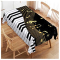 Music Notes Tablecloth 52x70 Inch Rectangular Black Piano Musical Decor Variation of Music Notes