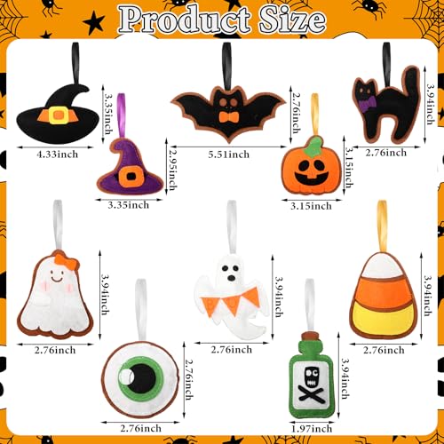 Halloween Felt Ornaments Set - 20pcs 3.15-inch Tree Decorations for Spooky Decor