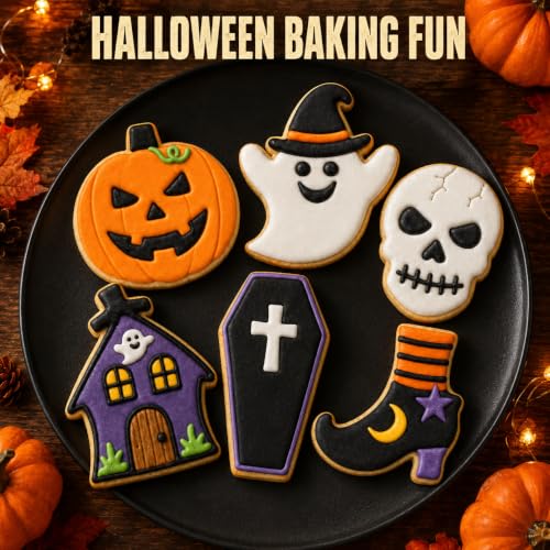Halloween Cookie Cutter Set - 6 Pcs Stainless Steel Biscuit Cutters - Halloween