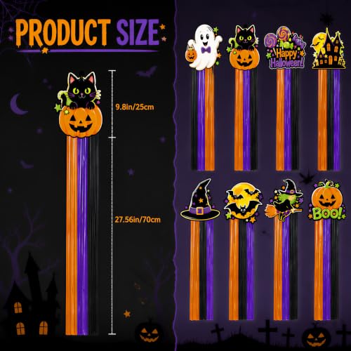 Halloween Hanging Rain Curtain Decorations - 8 Tinsel Streamers, 3.3 FT