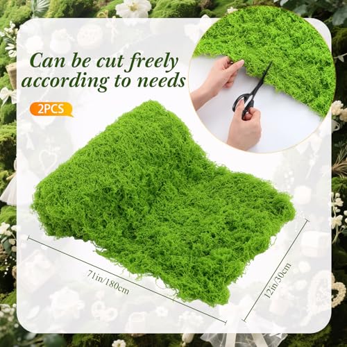 Artificial Moss Table Runner - Halloween Enchanted Party Decor - Light Green - 12x71 Inches (Variation: 2)