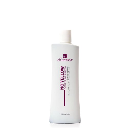 L Lorenzo No Yellow Purple Toning Shampoo - 11.83 fl. oz | Infused with Argan Oil, Jojoba Oil & Natural Herb Extracts