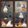 Reusable Halloween Window Clings Set - Ghosts Pumpkins Fall Decor