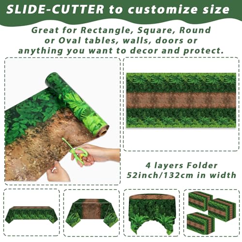 Forest Path Plastic Tablecloth Roll 52 x 100 ft for Jungle Party & Events