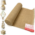Burlap Fabric Roll 12x30 Ft No-Fray Jute Table Runner for Rustic Weddings Crafts