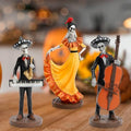 Day of The Dead Skeleton Figurines Decorations 3Pcs Halloween Mariachi Band Style 2 New