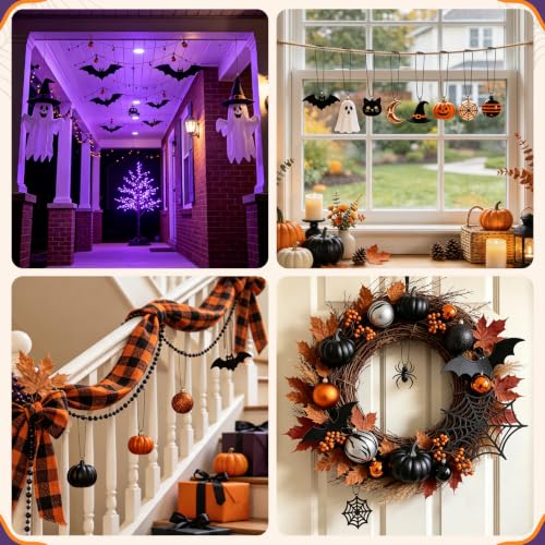 Black Halloween Ornament String Hangers with Snap Fasteners - 200 Pcs