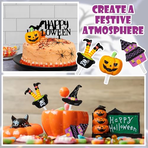 Halloween Ceramic Plate Decor Set - Hand-Painted Mini Figurines - Variation: Halloween