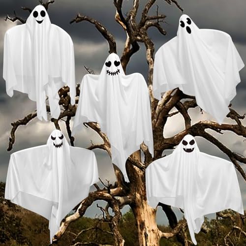 Halloween Hanging Ghost Decorations Set - 31.5 Inches, Outdoor & Indoor Spooky Decor
