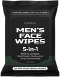 Mens Face Wipes 5-in-1 Anti-Aging Face Cleansing Wipes for Mens Skin Care with Retinol, Collagen, Snail Mucin, Hyaluronic Acid & Niacinamide – Alcohol-Free for Oily or Acne-Prone Skin Woodsy Scent