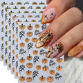 Halloween Pumpkin Nail Stickers - Gold Glitter 6-Piece Set - Style14