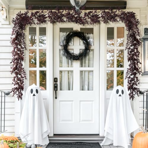 9 Ft Fall Garland with Plum Seeds for Halloween & Thanksgiving Decor - 2 Pack