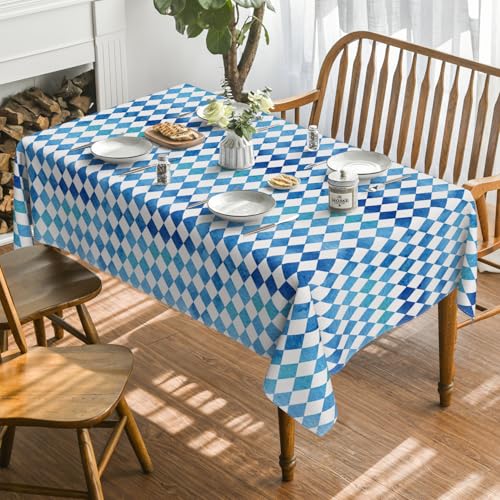 Horaldaily Oktoberfest Blue Rectangular Tablecloth 60x120 Inch - Bavarian Flag