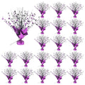 20 Pack Metallic Foil Star Centerpieces for Party Decorations - Black & Purple