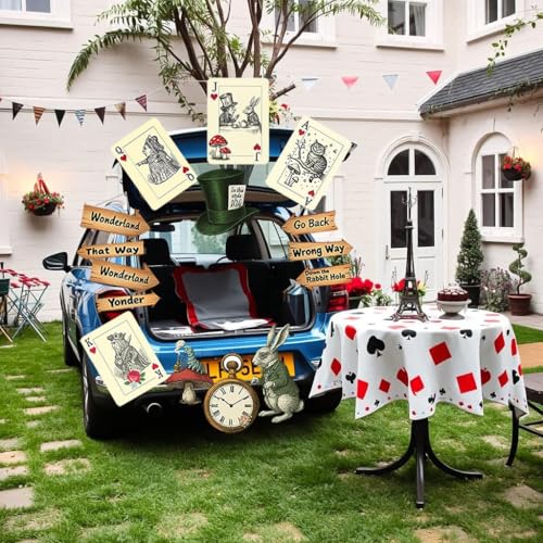 Wonderland Party Decorations Set - Alice Themed Wall Art & Props for Events