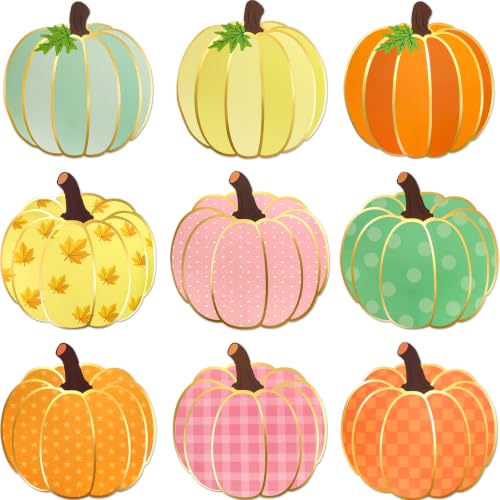 Gold Foil Pumpkin Cutouts for Fall & Thanksgiving Decor - 54 Pieces
