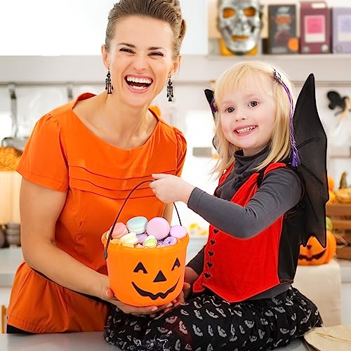 Halloween Candy Buckets Set - 12 Durable Plastic Trick or Treat Baskets