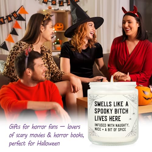 Spooky Halloween Candle with Witchy Web Design and Dark Humor - 7oz Soy Wax