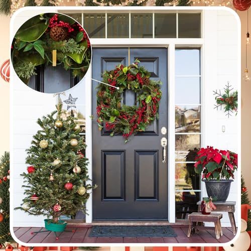 Over Door Hooks Set - Champagne Gold, 16 Pcs Wreath Hangers & Hooks