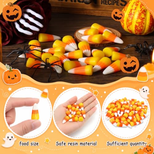 200 Pcs Halloween Fake Candy Corn Resin Decorations for Autumn DIY Crafts & Vase Fillers